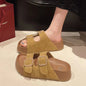 Retro Buckle Slippers Simply good