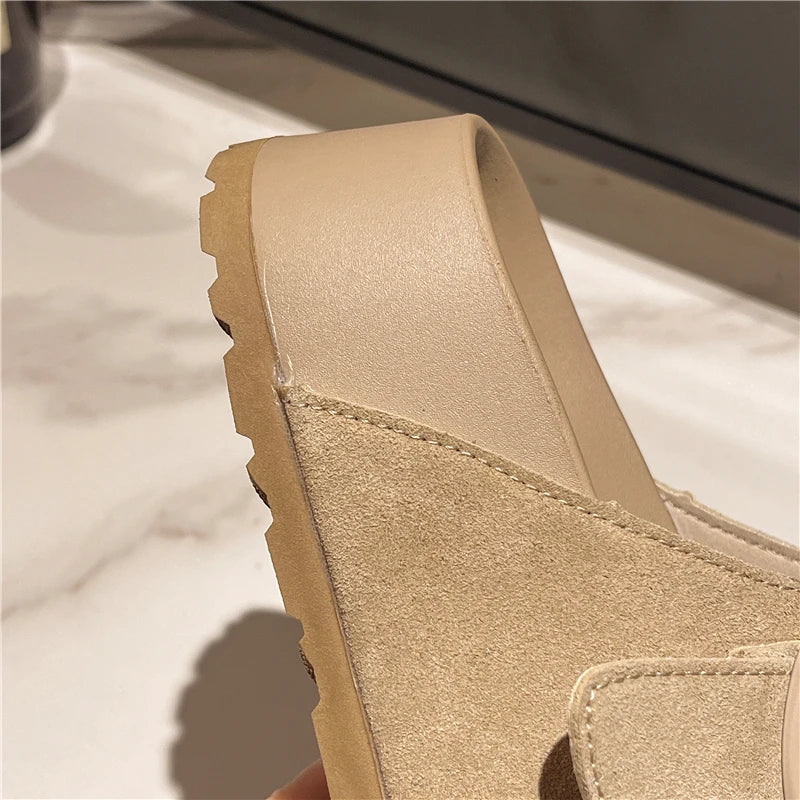 Retro Buckle Slippers Simply good