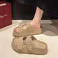Retro Buckle Slippers Simply good