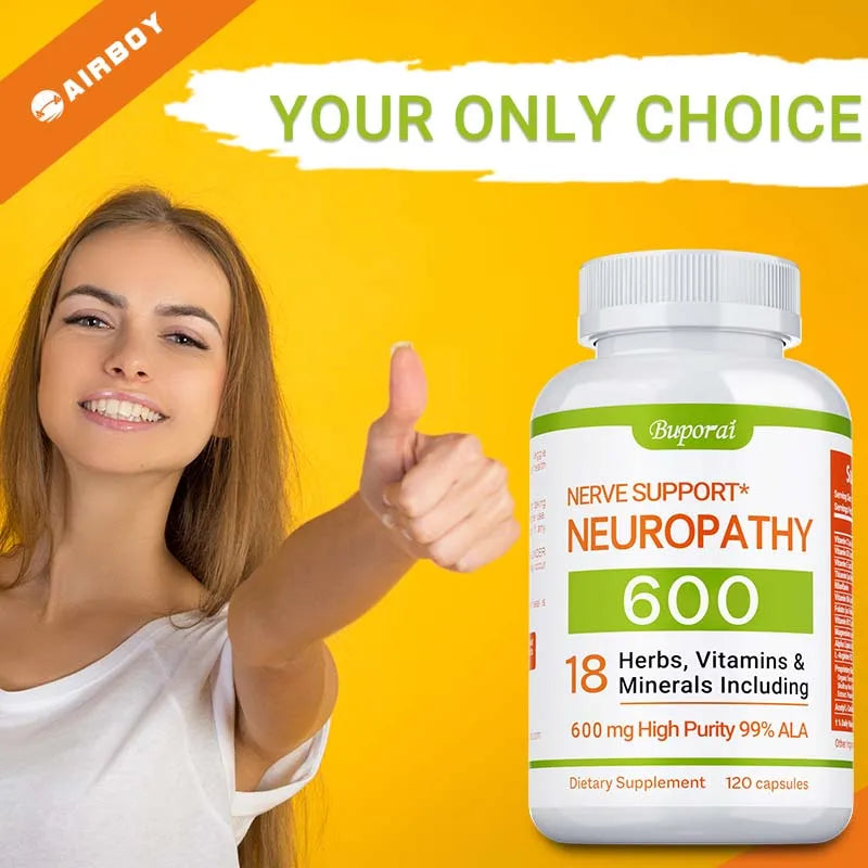 Neuropathy Support Supplement 600mg - Supports The Nervous System, Relieves Stress, Promotes Brain Function, and Boosts Energy Simply good